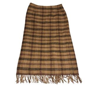 Vintage Wool Plaid Maxi Skirt Size Large